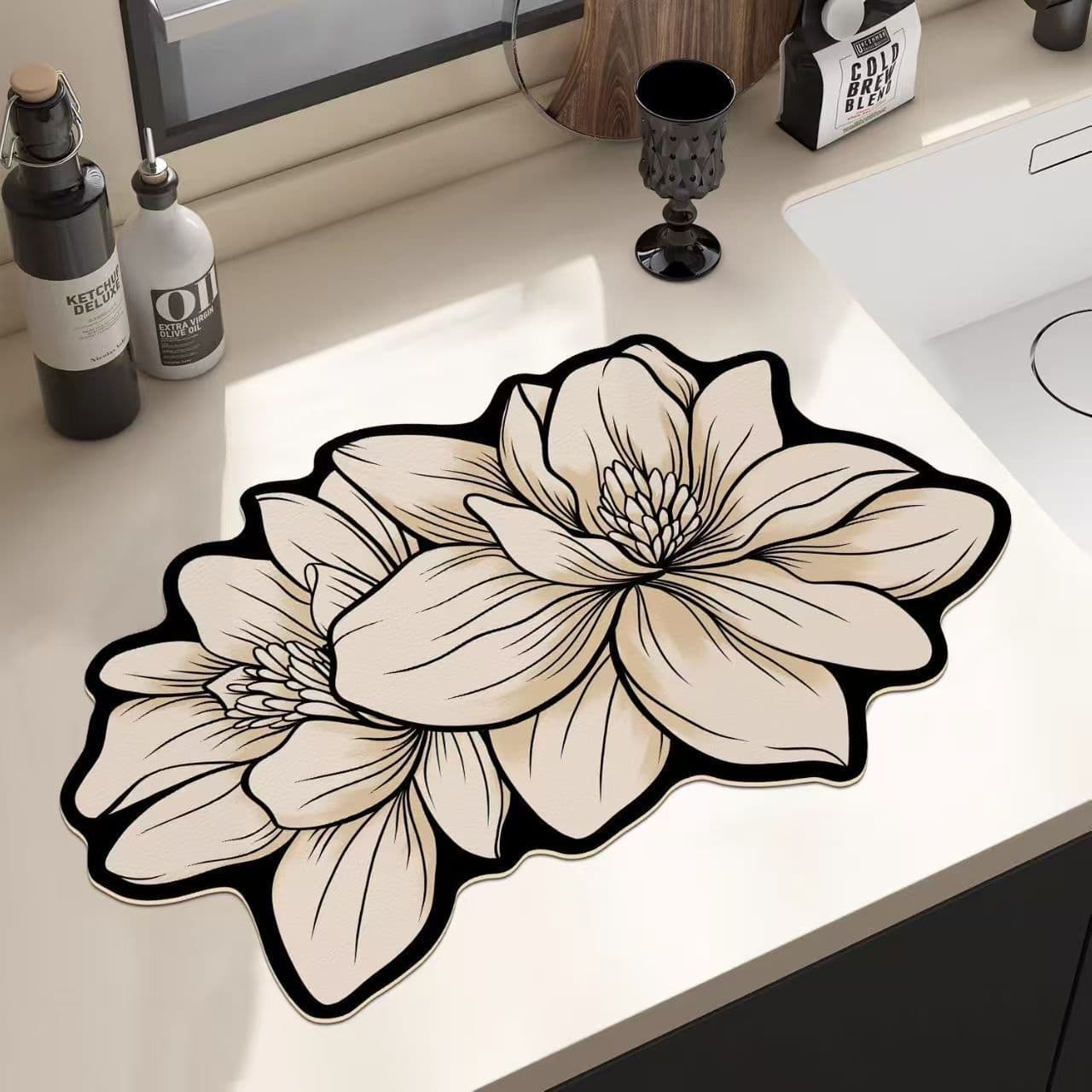 Simple Light Luxury Kitchen Countertop Diatom Mud Water-Absorbent, Stain-Resistant, Easy-to-Clean Drain Mat, Heat-Proof Insulation Pad, Cross-Border Drop Shipping
