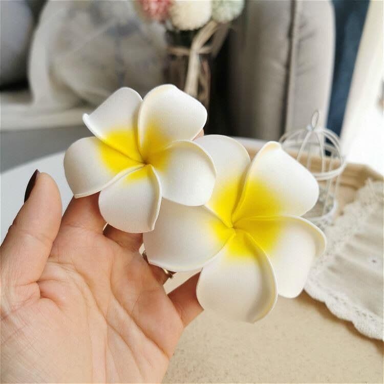 White Frangipani DIY Handmade Creative Headband Clip Summer Beach Bridal Hair Accessories Flowers in All Sizes