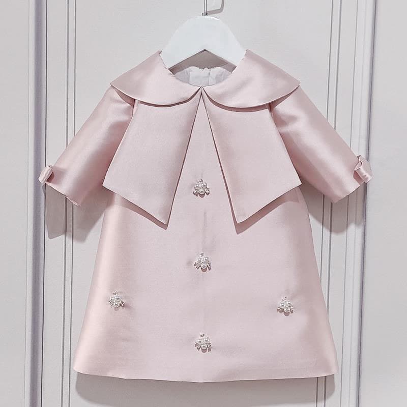 Pink A-Line Girls Dress Birthday Party Celebration Children's Ceremony Gown Princess Style Birthday Cake Design Summer Dress
