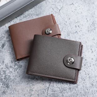 Men's Fashion Short Button Wallet Multi-Card Casual Horizontal Wallet Cross-Border Men's Wallet Factory Direct Stock