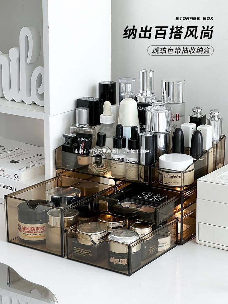 Cosmetic Storage Box, Acrylic Dressing Table, Skincare Product Shelf, Desktop Organizer, High-end Transparent Lipstick Holder