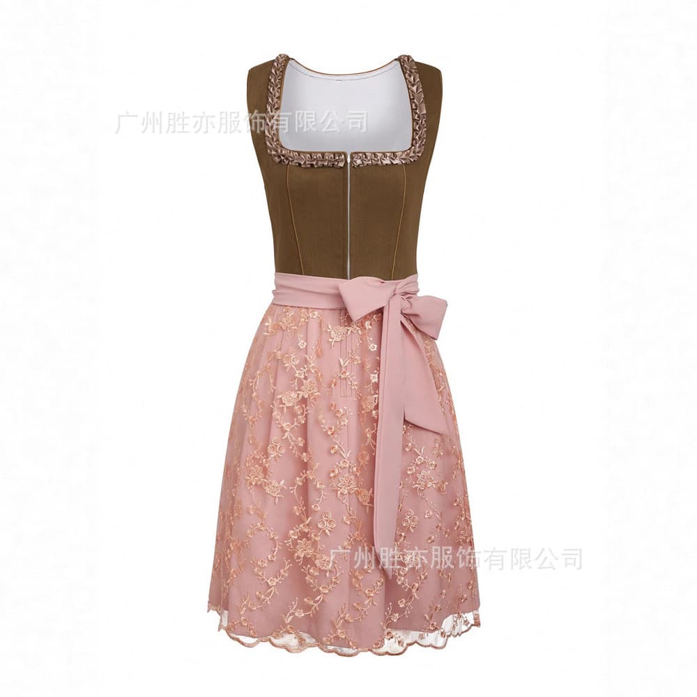 Cross-border 2025 New Style Bavarian Oktoberfest Women's German Dirndl Dress Carnival