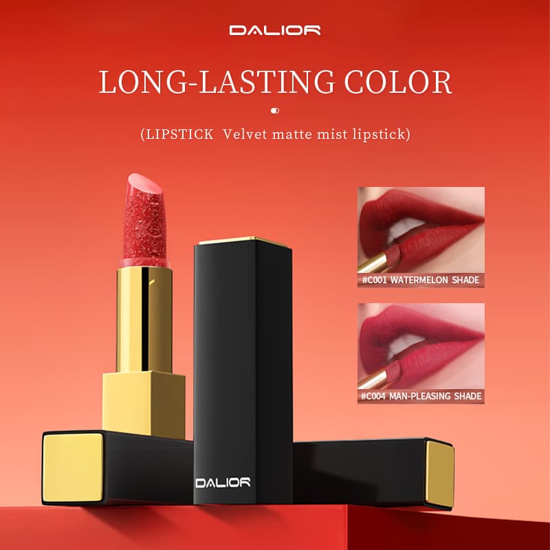 Pure English Cross-Border Velvet Matte Soft Mist Lipstick Long-Lasting Natural Brightening Engraved Export Lipstick