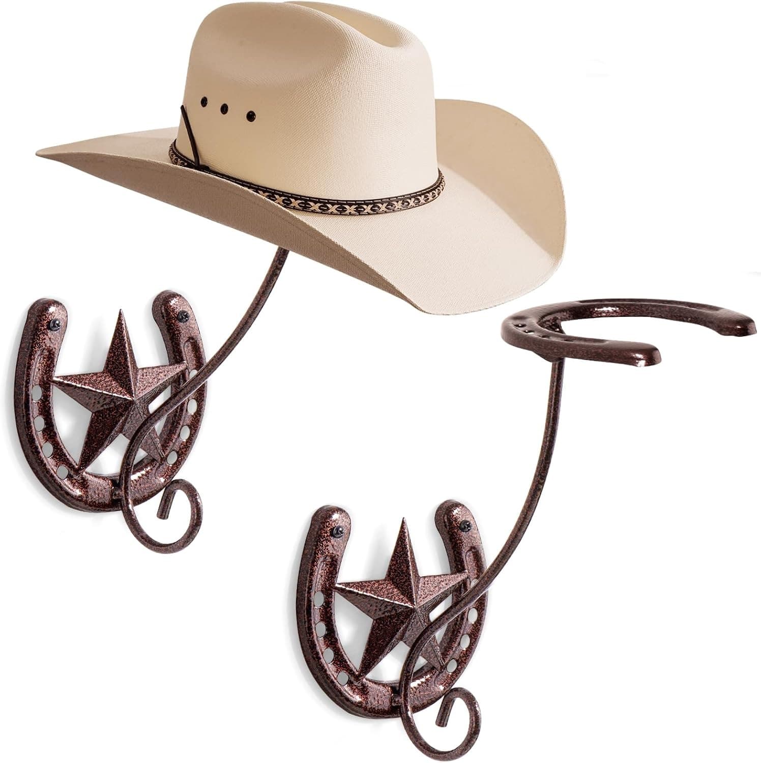 Cowboy Hat Rack Wall Country Metal Cowboy Hat Rack Hat Hanger Western Wall Decor Horseshoe Hook