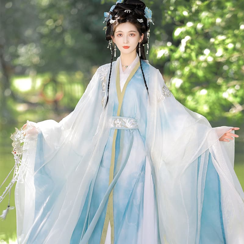 2024 Original Tang-made large-sleeved shirt with straight hem and heavy embroidery, ancient style, super fairy, elegant, national style, Hanfu, autumn and winter suit