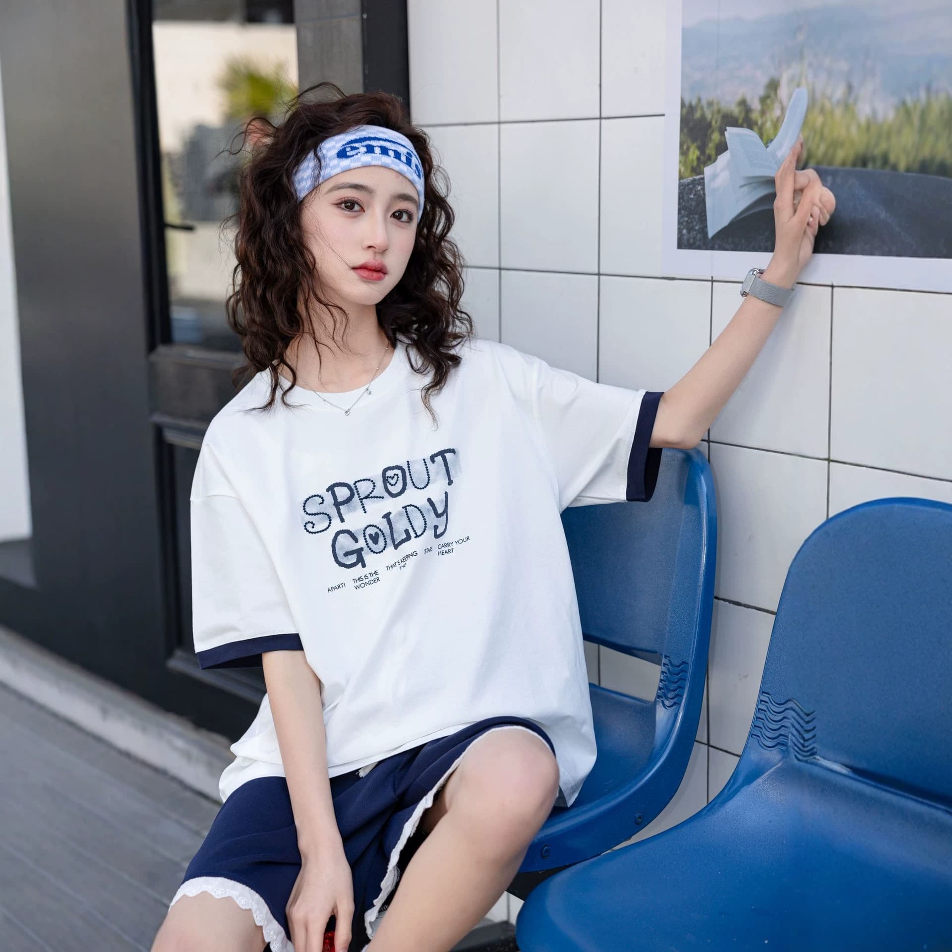 Children's Short Sleeve T-Shirt for Girls Summer Casual Loose Fit Teenager White T-Shirt Huzhou Zhili Children's Clothing