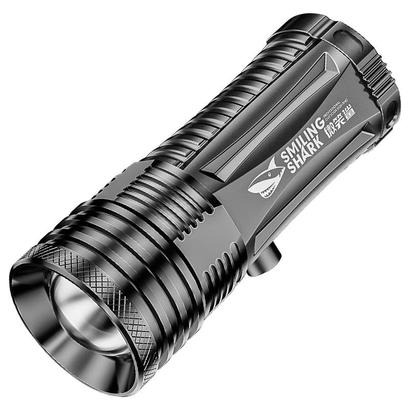 Smiling Shark Four-Color Light Source Waterproof Illumination Lamp, Night Fishing Super Bright Flashlight Telescopic Focus Adjustable Camping Night Fishing Light