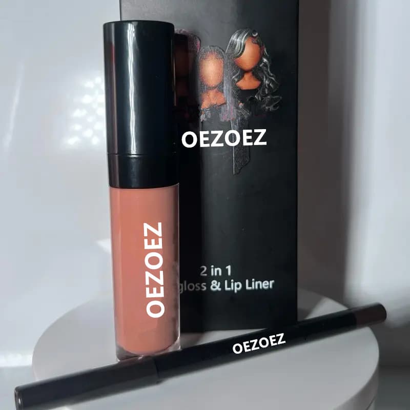 Cross-border popular lip gloss lip liner set Long-lasting waterproof color lip gloss lip liner set
