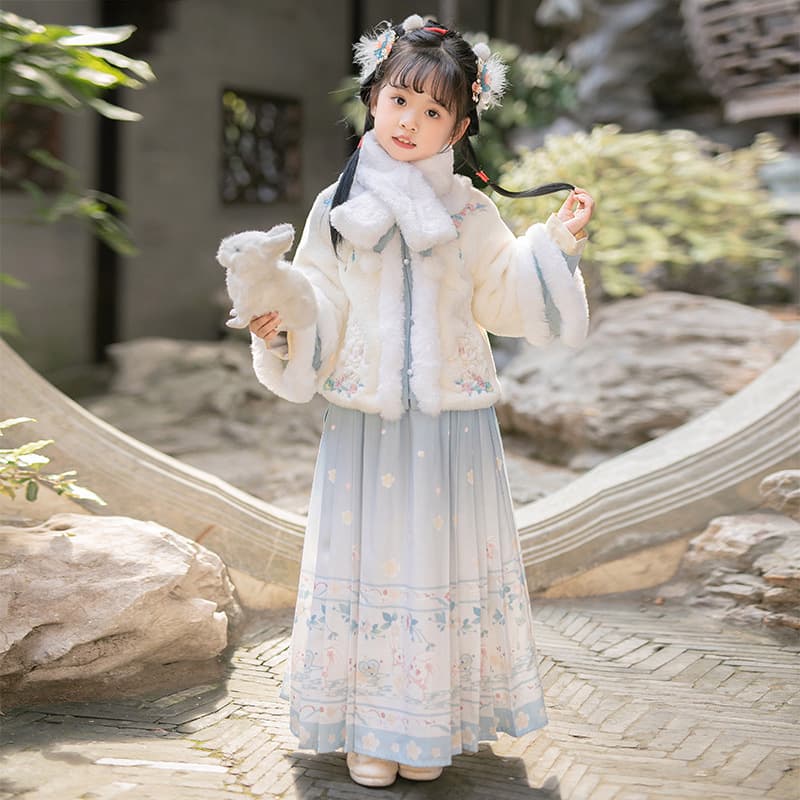 Hanfu Girl's Autumn/Winter Chinese Style 2023 New Super Fairy Ancient Costume Children's Girl Tang Suit Ancient-style Dress Winter Style