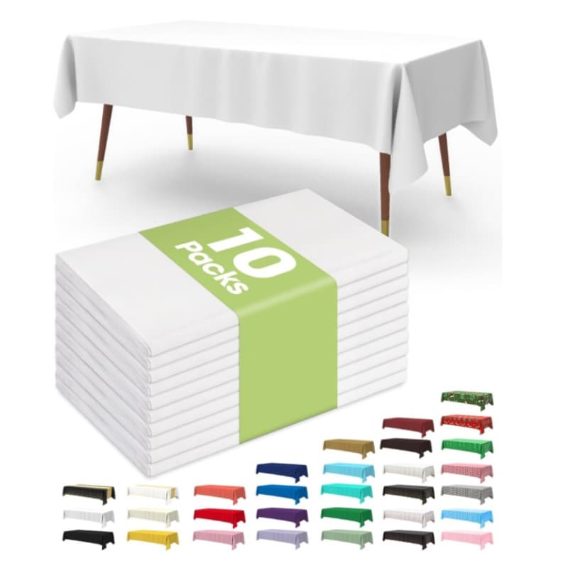 Plastic tablecloth disposable party tablecloth rectangular table decoration tablecloth party size party event holiday wedding