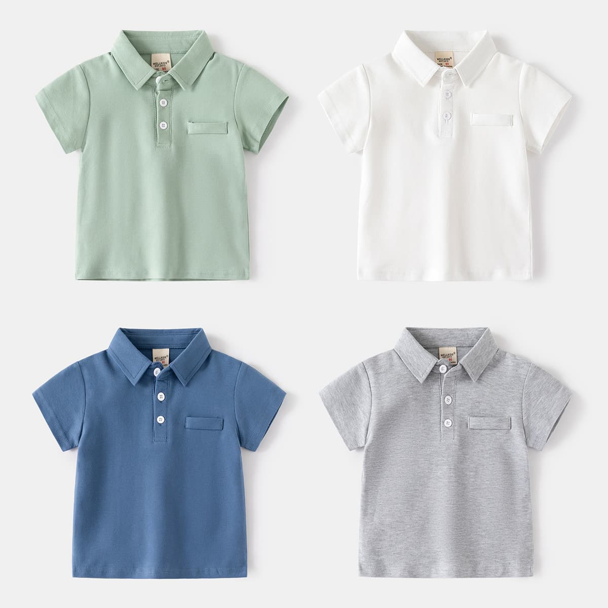 Boys' Cotton Short Sleeve T-Shirt Children's Polo Shirt Summer Girls' Korean-style Versatile Baby Top Trendy Drop Shipping