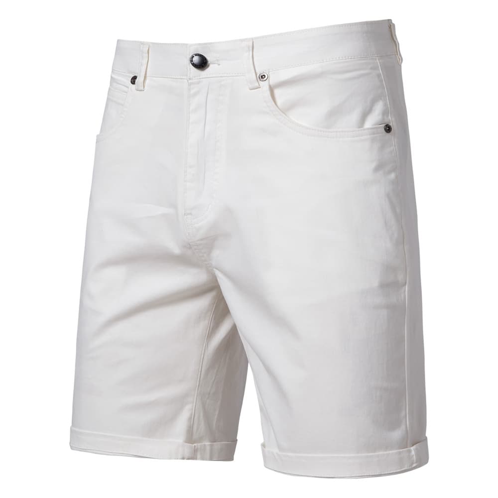 Cross-Border Summer New Cotton Casual Shorts for Men, European and American Straight-Leg Slim Fit, Plus Size Solid Color Men's Workwear