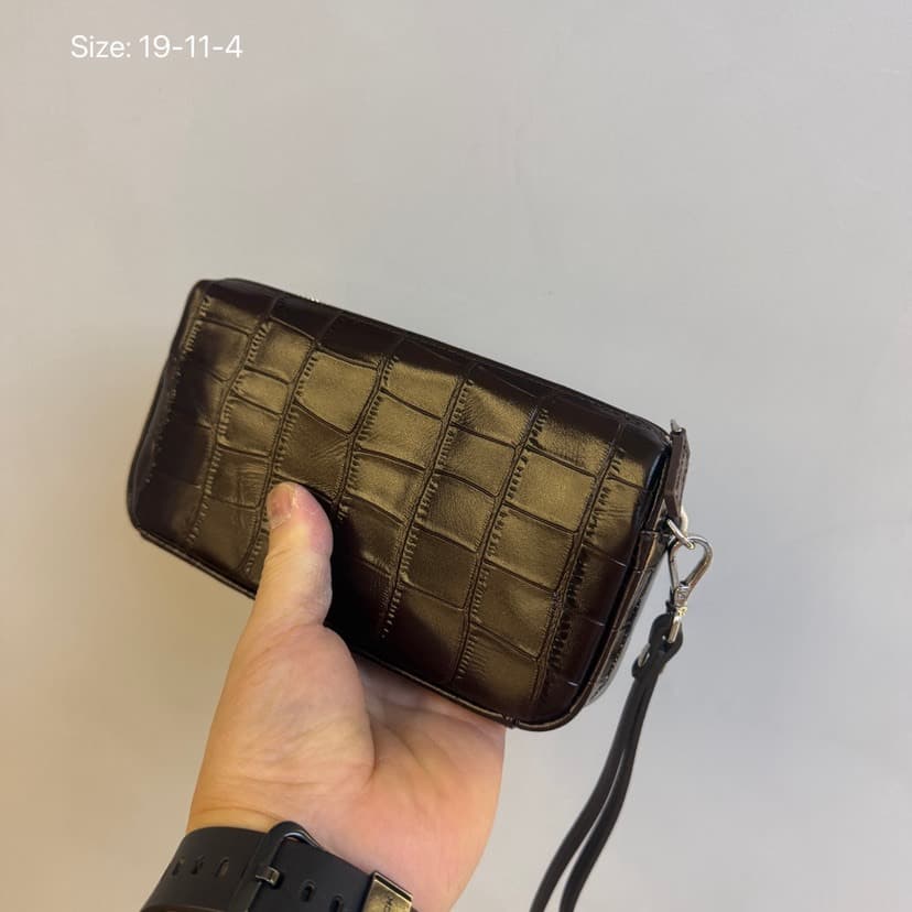 2026 New Trendy Retro Leather Crocodile Texture Phone Bag, Unisex Small Square Bag, Shoulder and Crossbody Bag