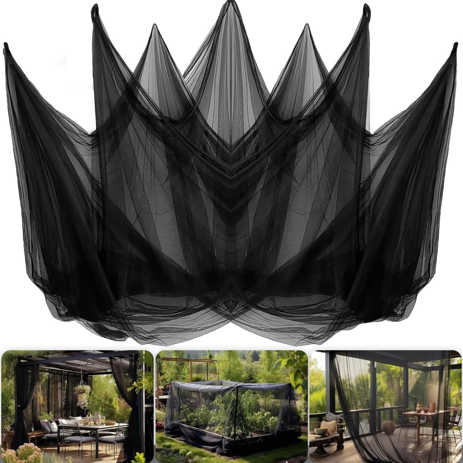 Cross-border Hot Selling DIY Patio Gazebo Mosquito Net 15g Black/White Polyester Gauze Garden Insect Protection Netting