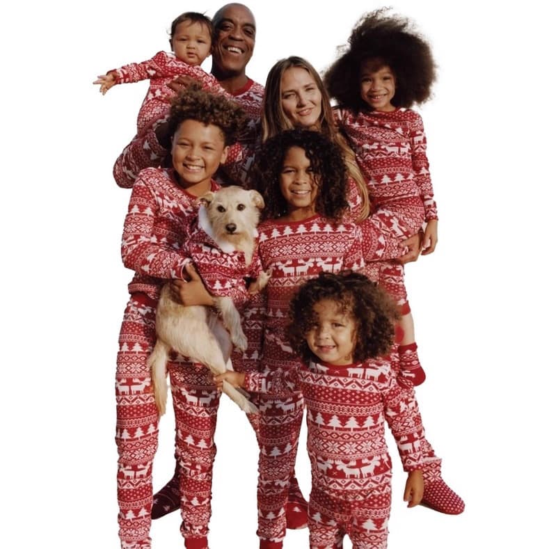 Custom Family Matching Outfits Whole Family Set Source Factory Guaranteed Quality Pure Cotton Fabric Europe and America Christmas Pajama Set