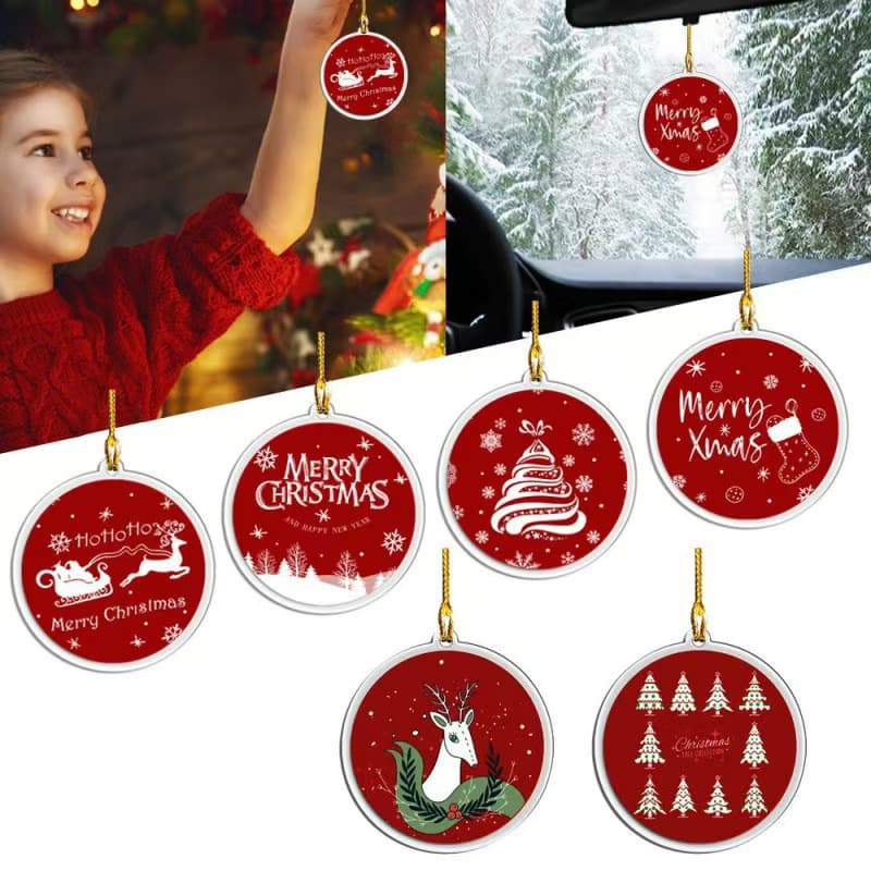 Cross-border Christmas Acrylic Hanging Ornament Car Decoration Creative Christmas Tree Decor Gift