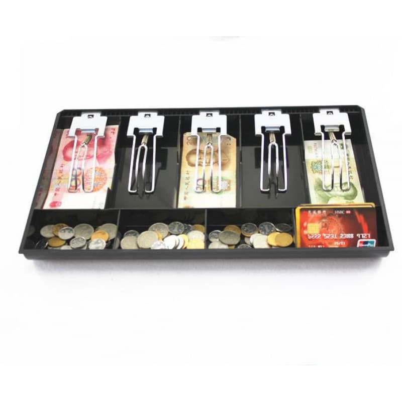 Cash Register Coin Tray, Supermarket Storage Box, 5-Compartment Classification, Cash Drawer Tray for Supermarket and Convenience Store, Coin Box