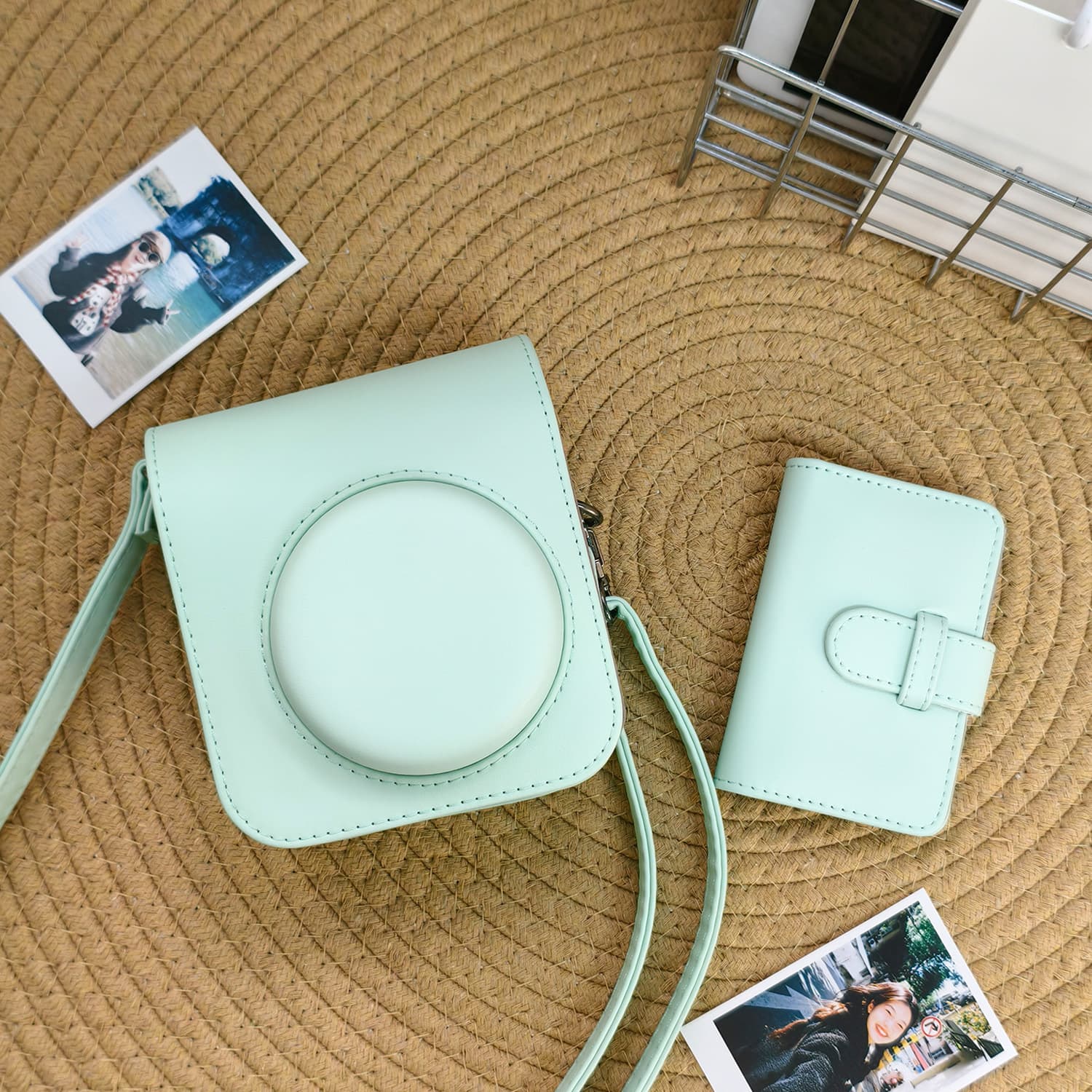 New Fujifilm Instax Mini 12 Solid Color Camera Case + 28-Pocket Photo Album, Matching Camera Color