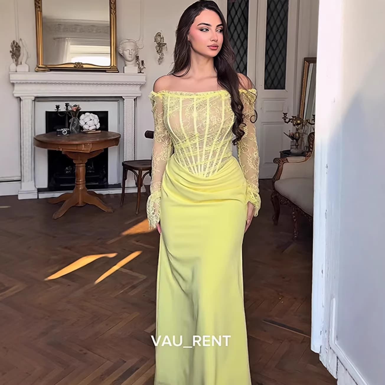 2026 New Cross-Border European and American Style Long Slim Elegant Waist-Cinching Dress
