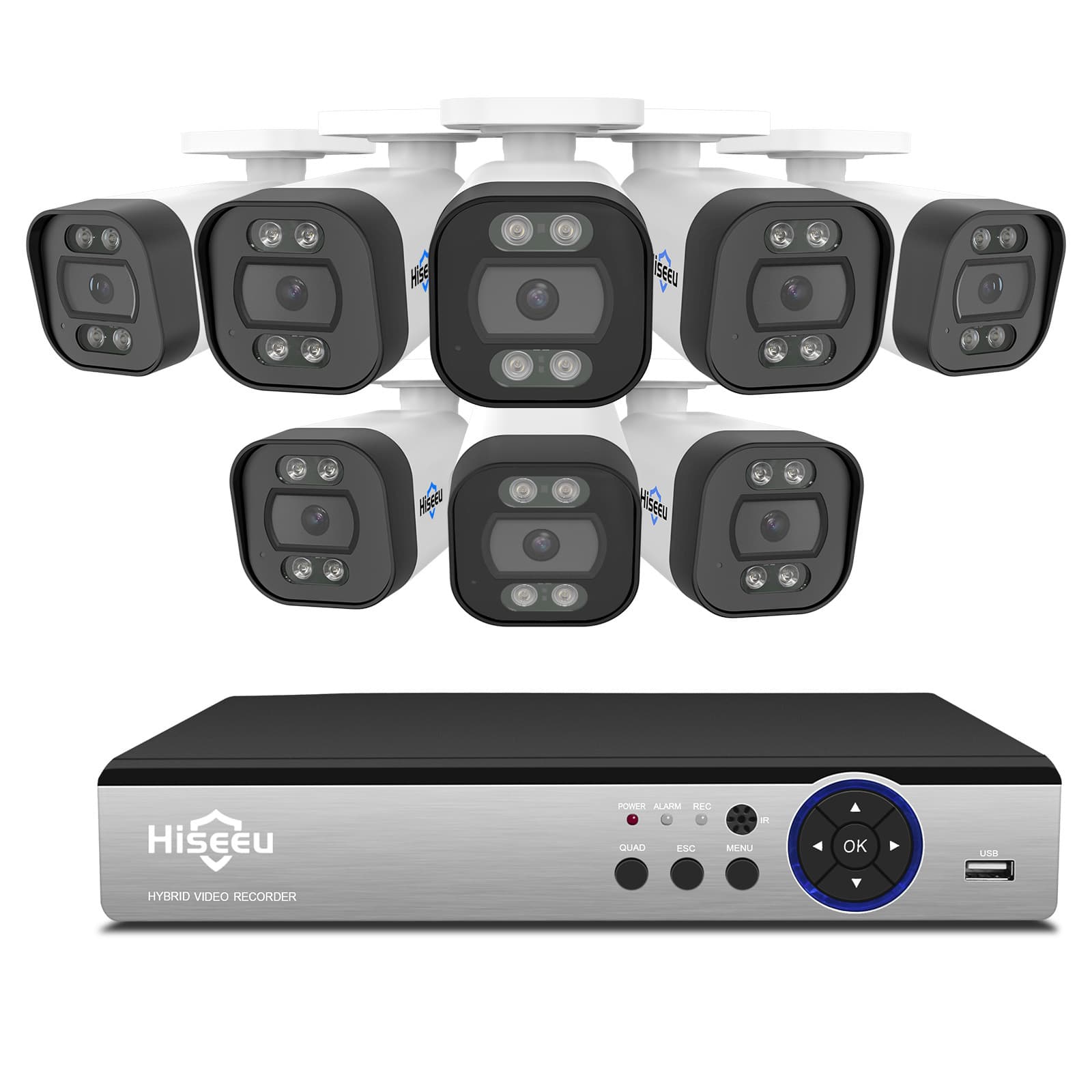 Hiseeu Outdoor 8MP High-Definition POE Surveillance Set Network Camera Dual-Light Waterproof Indoor Remote Wholesale