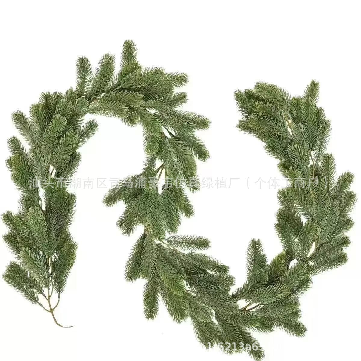 Green artificial Christmas pine vines - Christmas party/wedding home decorations, window and staircase hanging decorations.