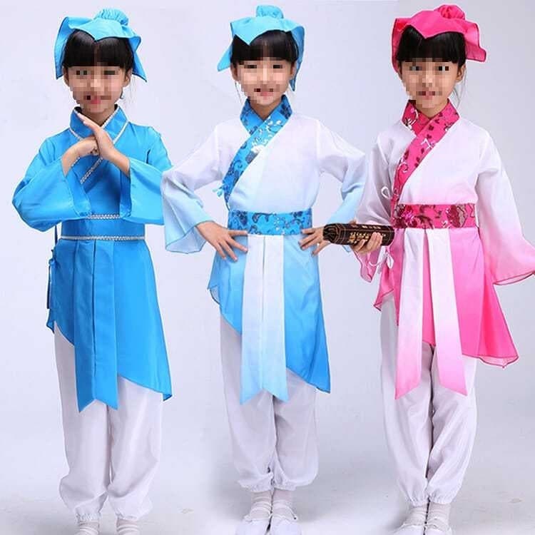 Boys and Girls Book Boy Hanfu Di Zi Gui Traditional Chinese Studies Uniform Kindergarten San Zi Jing Ancient Costume Performance Clothing Children's Traditional Chinese Studies Hanfu