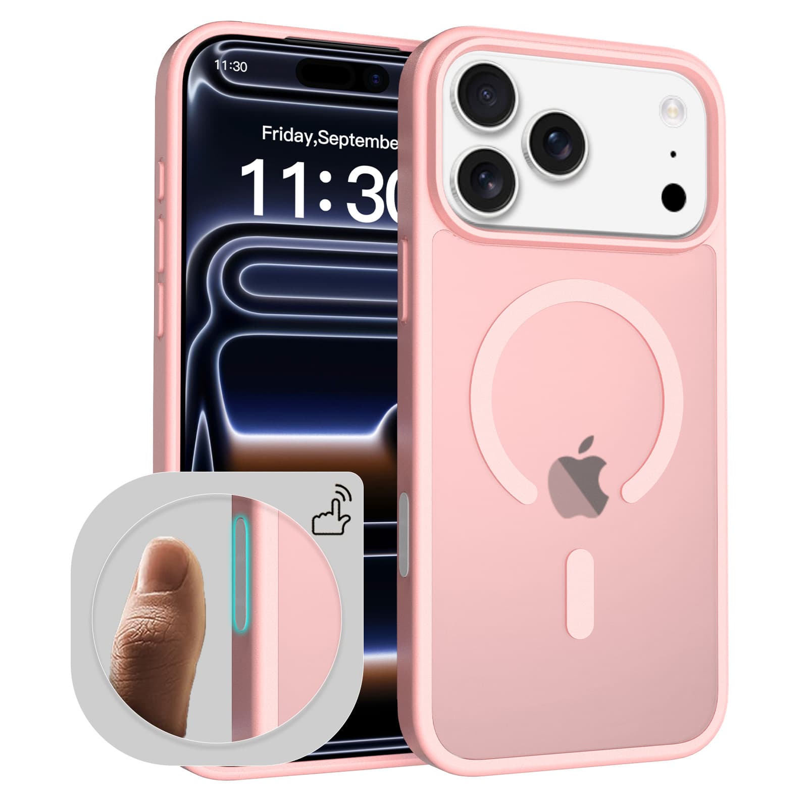 Suitable for Apple 16 Phone Case, iPhone 17 Pro Max Protective Cover with Magnetic AI Button, Available in 9 Colors