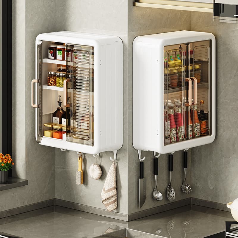 Multifunctional Kitchen Shelf No-Drilling Wall-Mounted Multi-Layer Spice Jar Ginger Garlic Kitchen Storage Rack Spice Rack