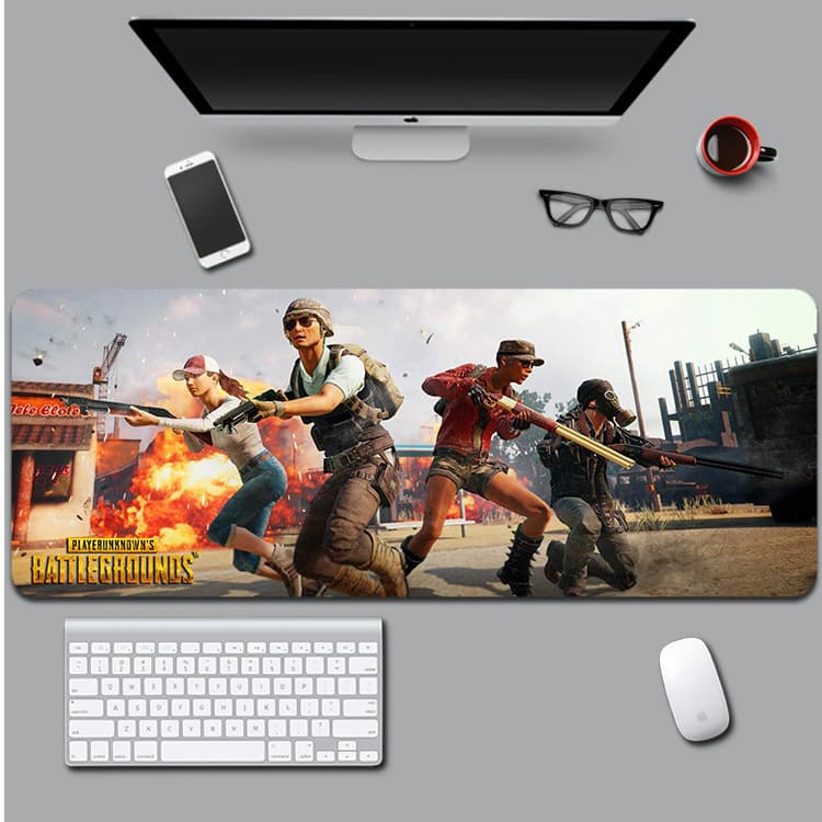 Factory Wholesale PUBG Game Keyboard Thick Locked Edge Cloth Surface Rubber Extra Large Mouse Pad