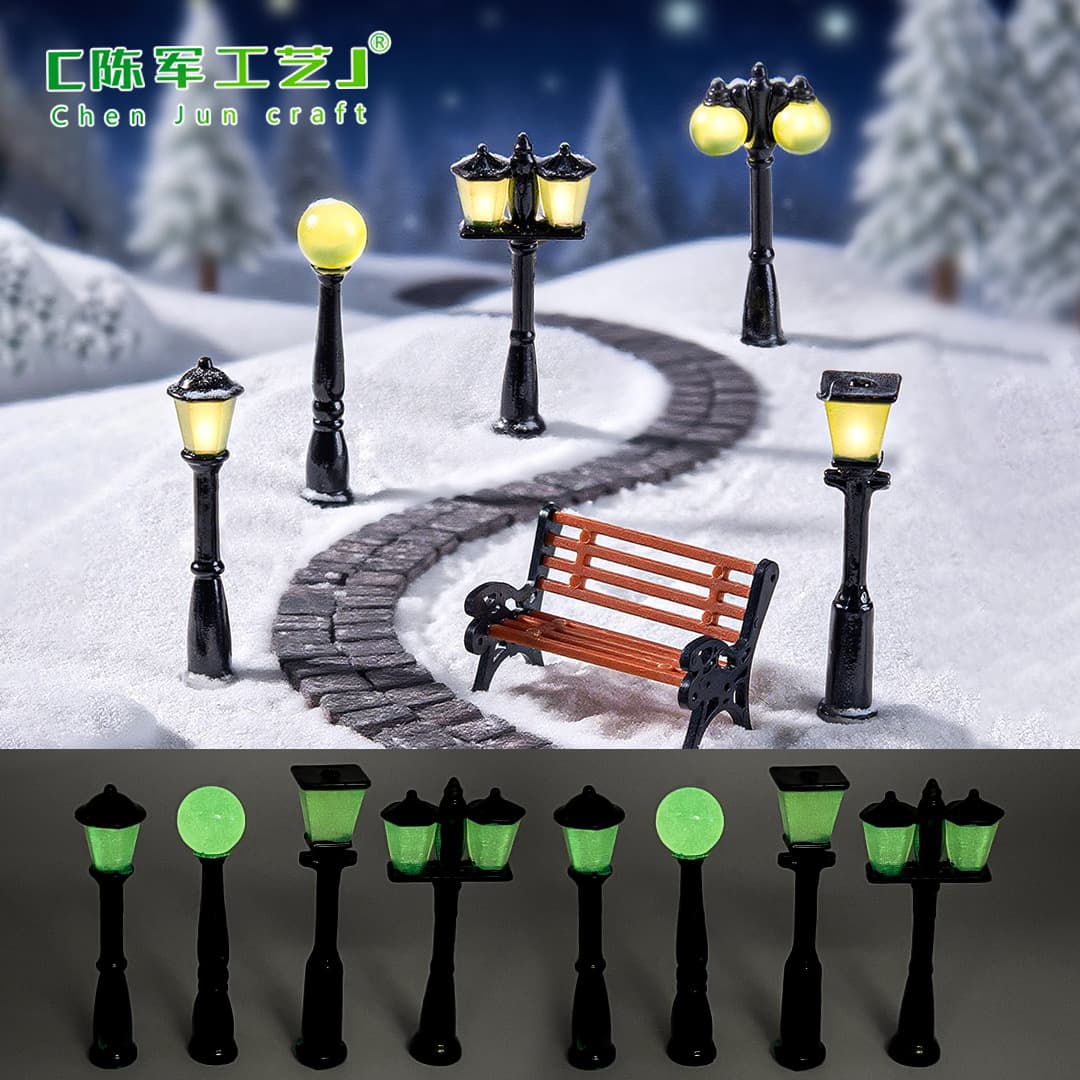 Miniature Creative Park Retro Street Lamp Series Terrarium DIY Decoration Accessories Mini Desktop Ornament