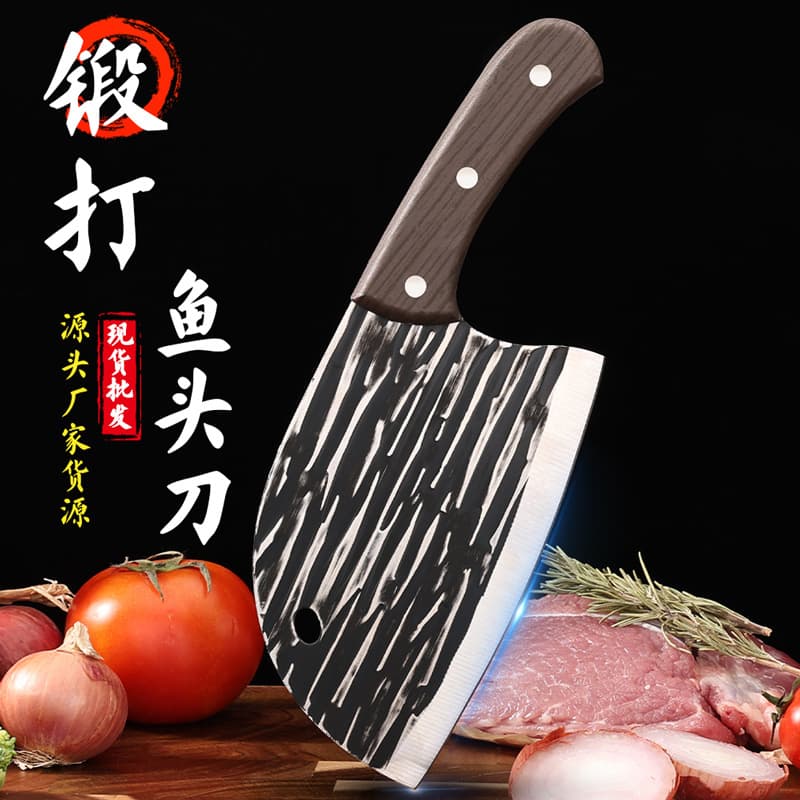 Budget Meat Knife, Fish Head Knife, Kitchen Slicer for Home Use, Dual-Purpose Chopper, Old Man's Knife for Street Stalls