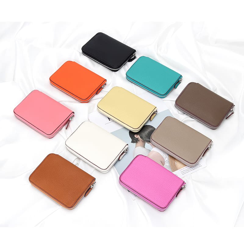 Japanese Card Bag Top Layer Cowhide Coin Purse Women's Genuine Leather Zipper Bag New Multi-Card Card Holder Bag