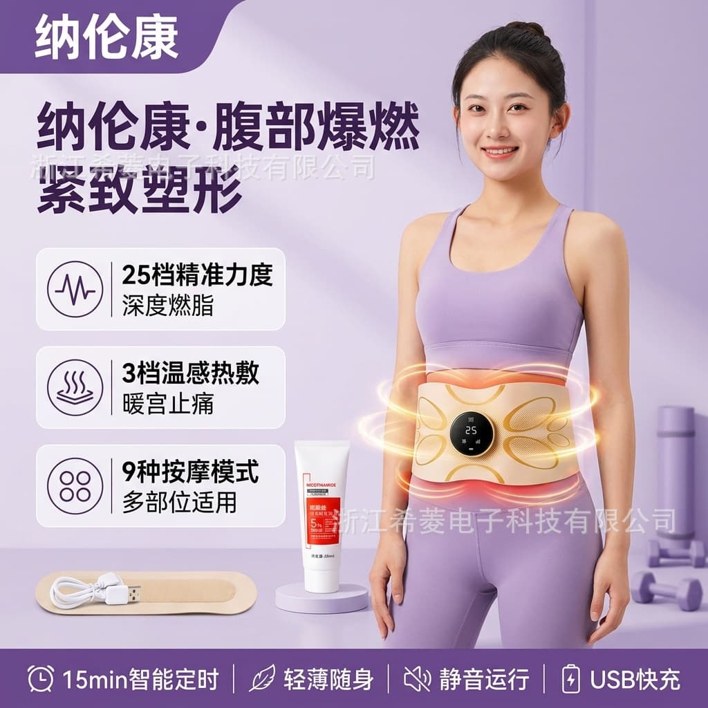 Multifunctional portable EMS micro-current abdominal and waist micro-massage belt abdominal fitness hot compress sports burning beauty total plasticizer