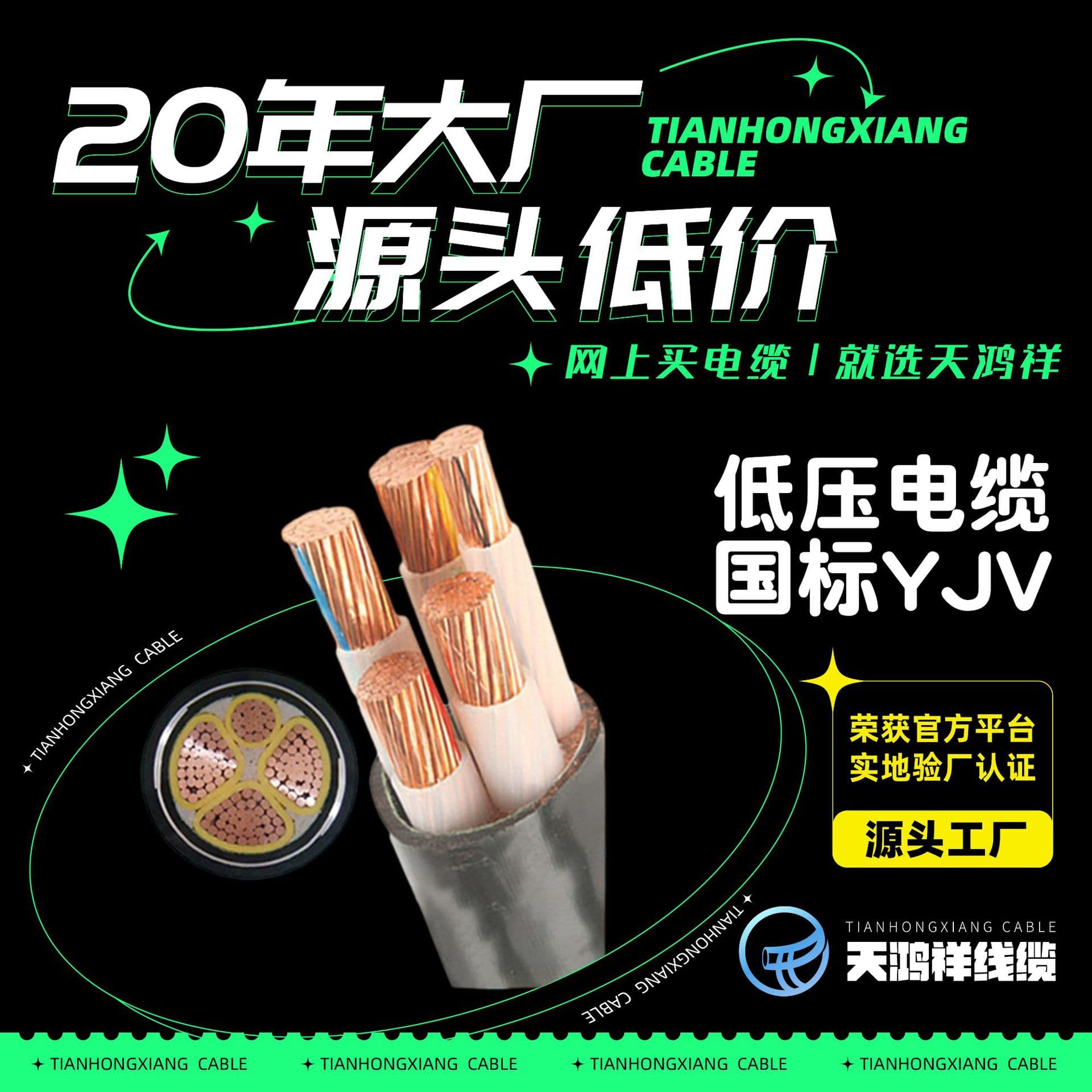 Discounted Armored Cable, Special Low Voltage Copper Core Power Cable YJV 2*4 High Safety Stock Available