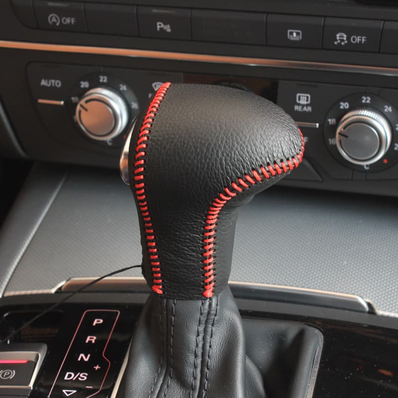 Genuine Leather Gear Shift Cover for 12-18 Audi A6L A4L A5 A7 Q5 Q7 S5 Automatic Shift Knob Cover