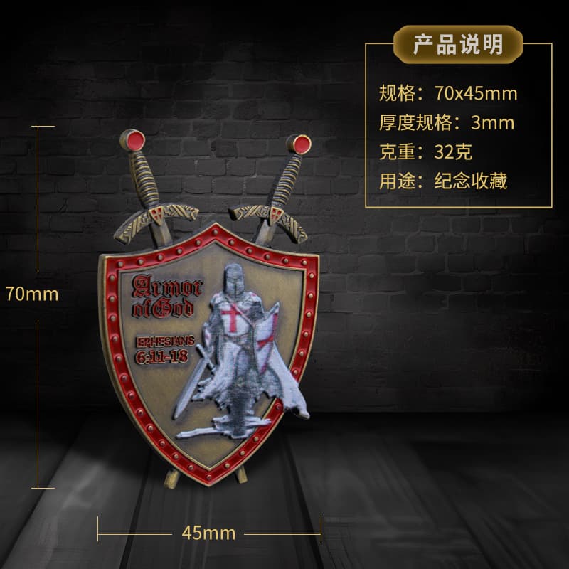 Alien Shield Commemorative Coin Military Coin Medal Knight Fencing Equipment Military Coin Challenge Coin Cross-Border