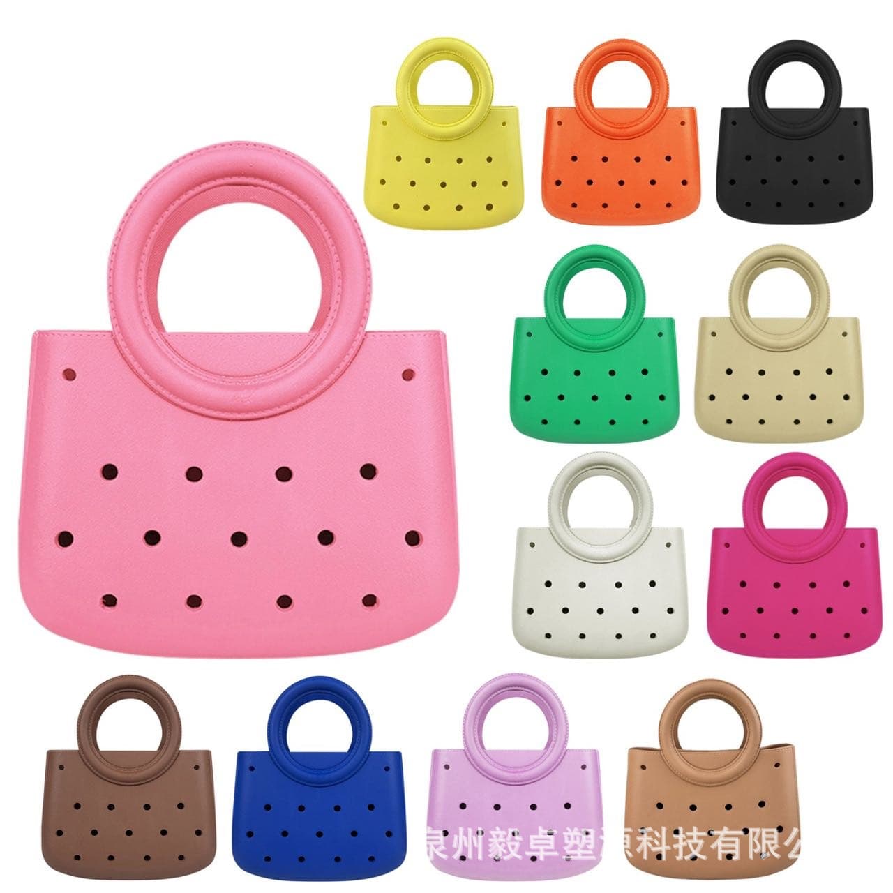 eva new beach bag ladies portable eva hole bag diy waterproof ring bag fashionable portable eva bag