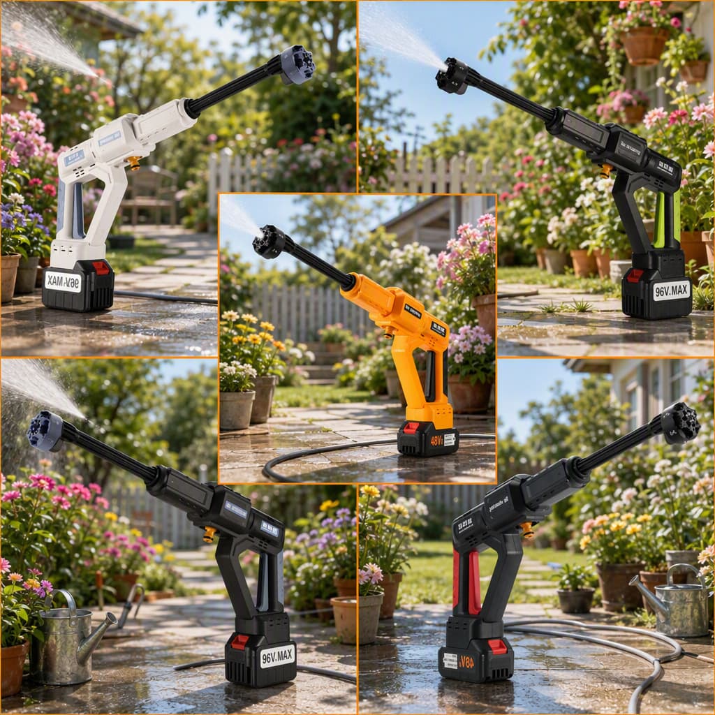 Factory direct supply wireless brushless high-power car washing machine household high-voltage lithium water gun spray gun atomization rechargeable