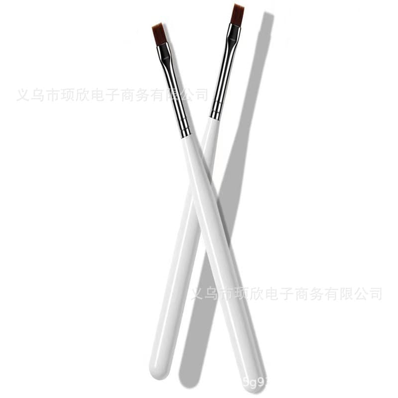 Single White Handle Gel Nail Brush Nail Art Brush Flat Head Short White Handle Nail Tool