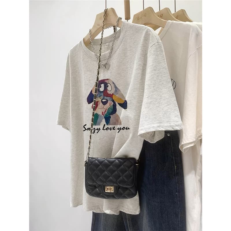 2025 New Large Size Cotton Short-Sleeve T-Shirt for Women, Mid-Length, Loose Casual, Hip-Covering, Summer Base Shirt