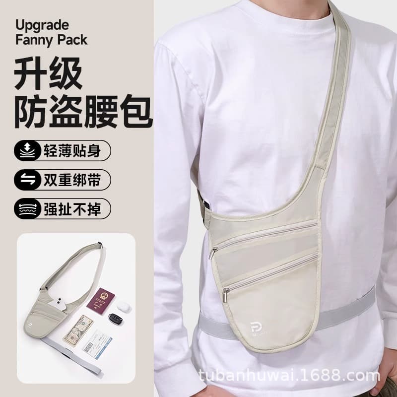 Travel Anti-theft Waist Bag, Passport Holder, Lightweight European-style Security Pouch
