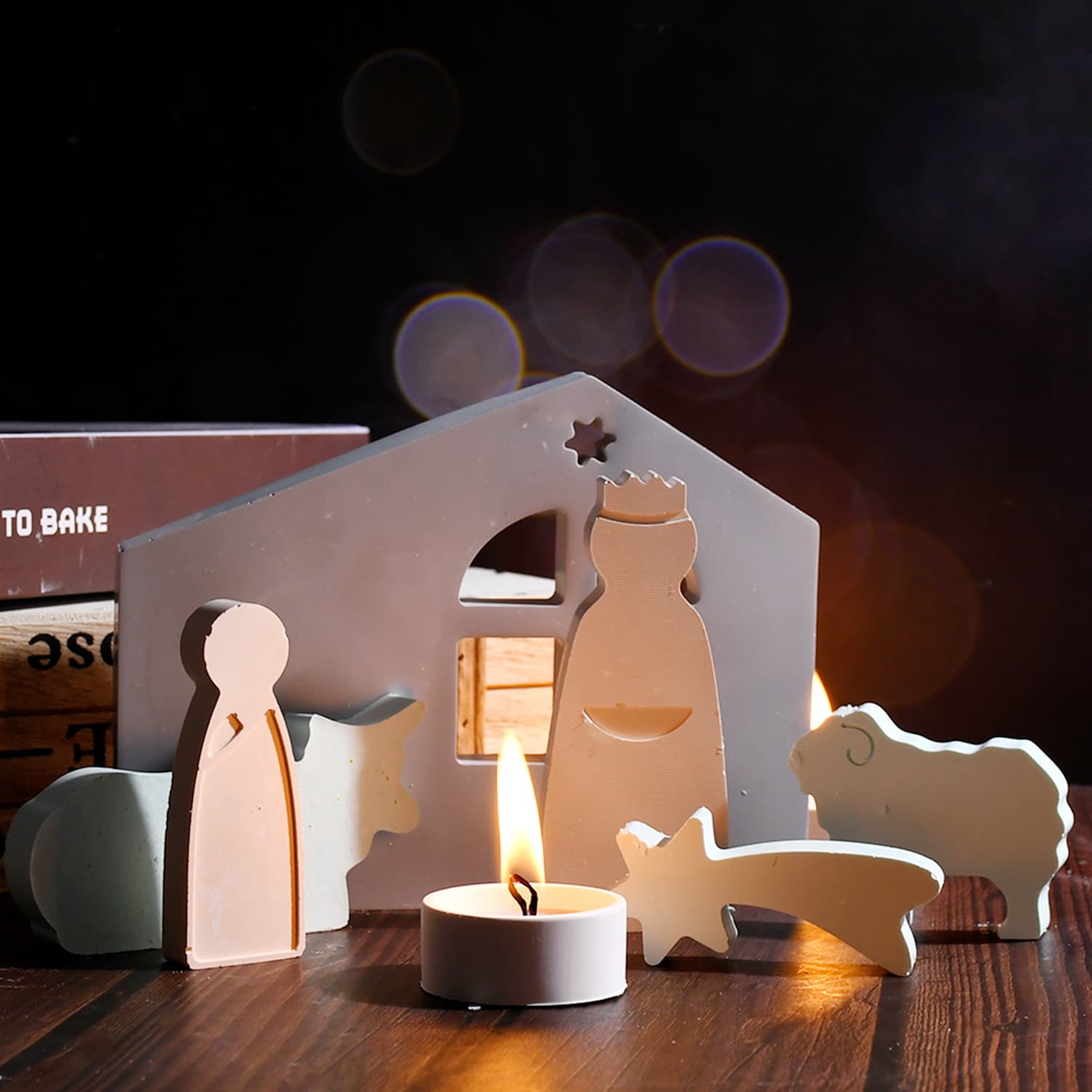 DIY In Stock Minimalist 3D Easter Prayer Silicone Mold, Gypsum Ornament Decoration Epoxy Resin Mold, Cross-Border