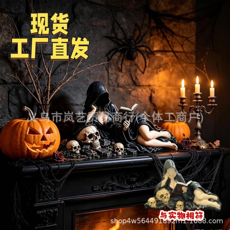 Cross-border new product Gothic Hooded Reader Statue Gothic hooded reader resin crafts