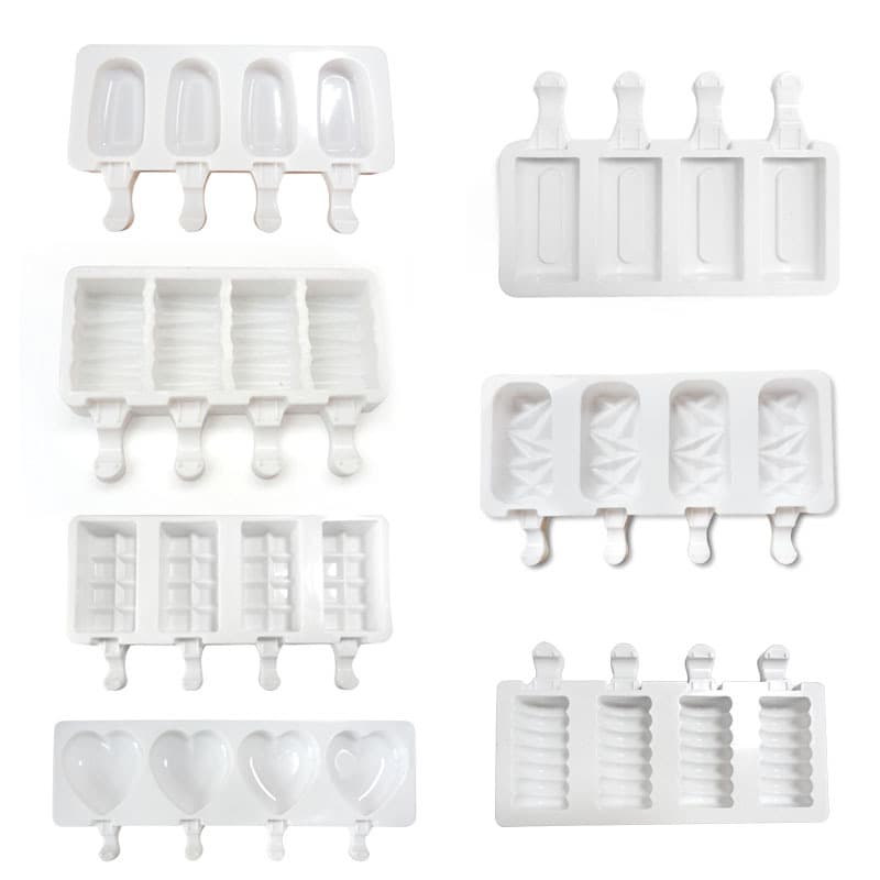 A variety of multi-color love silicone 4-piece and 8-piece ice cream molds DIY popsicle mold mousse ice cream mold factory direct sales