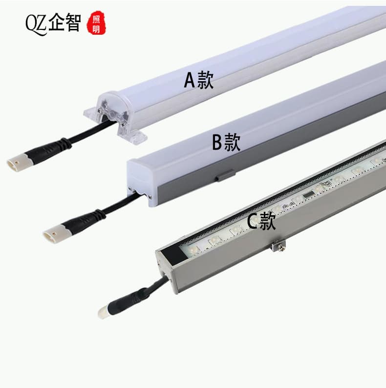 LED Linear Light External Control RGB Square Golden Running Light Wide Outline Hotel Building Lighting Seven-Color Light Tube