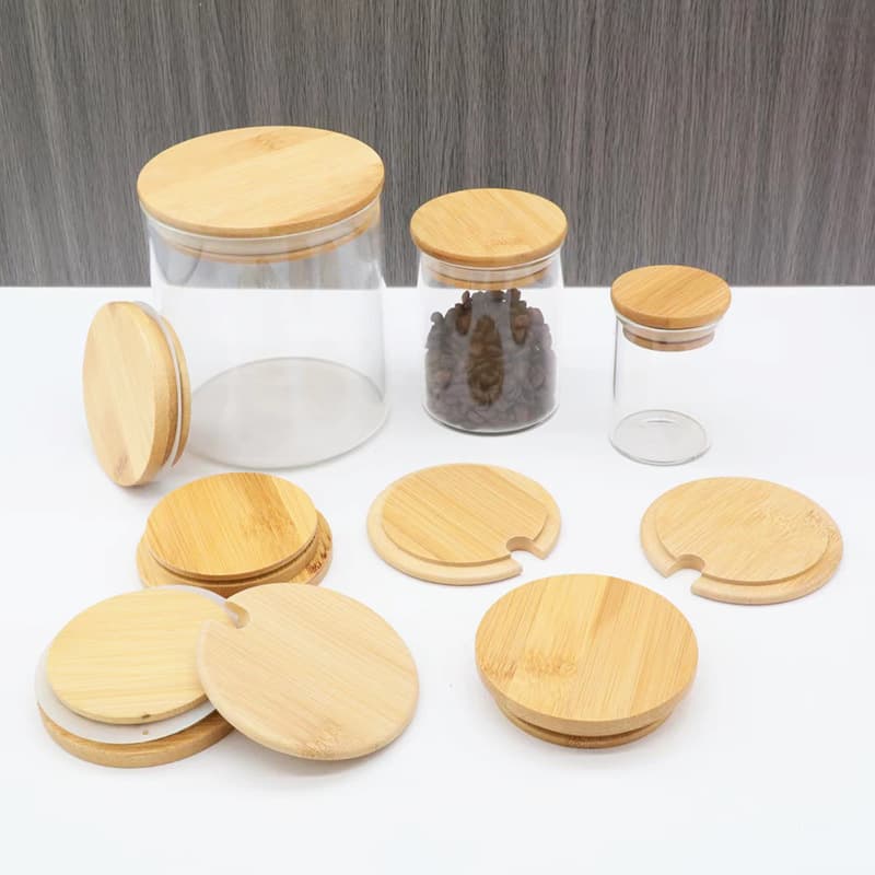 Bamboo Wood Lid Glass Jar Lid Storage Lid Mug Lid Aromatherapy Lid Storage Lid Pine Wood Rubber Wood Beech Wood Lid