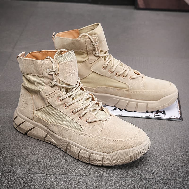 High Top Shoes for Men Summer Breathable Canvas Shoes Korean Fashion Men's Casual Shoes Martin Boots Men's Factory Wholesale
