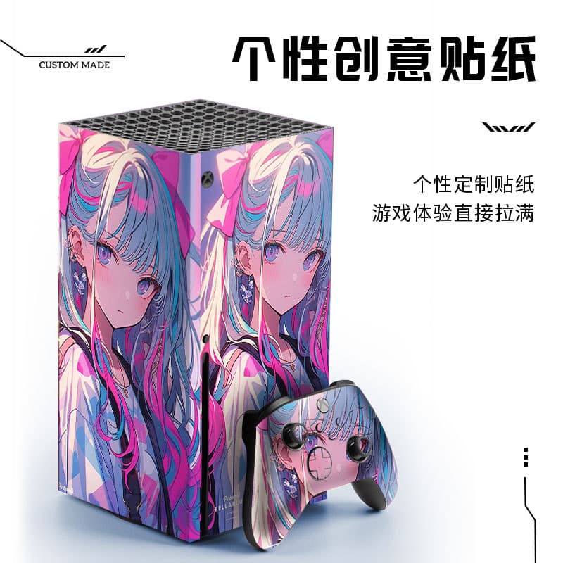 Protective films and anime stickers for Microsoft Xbox Series X home console and controller accessories.