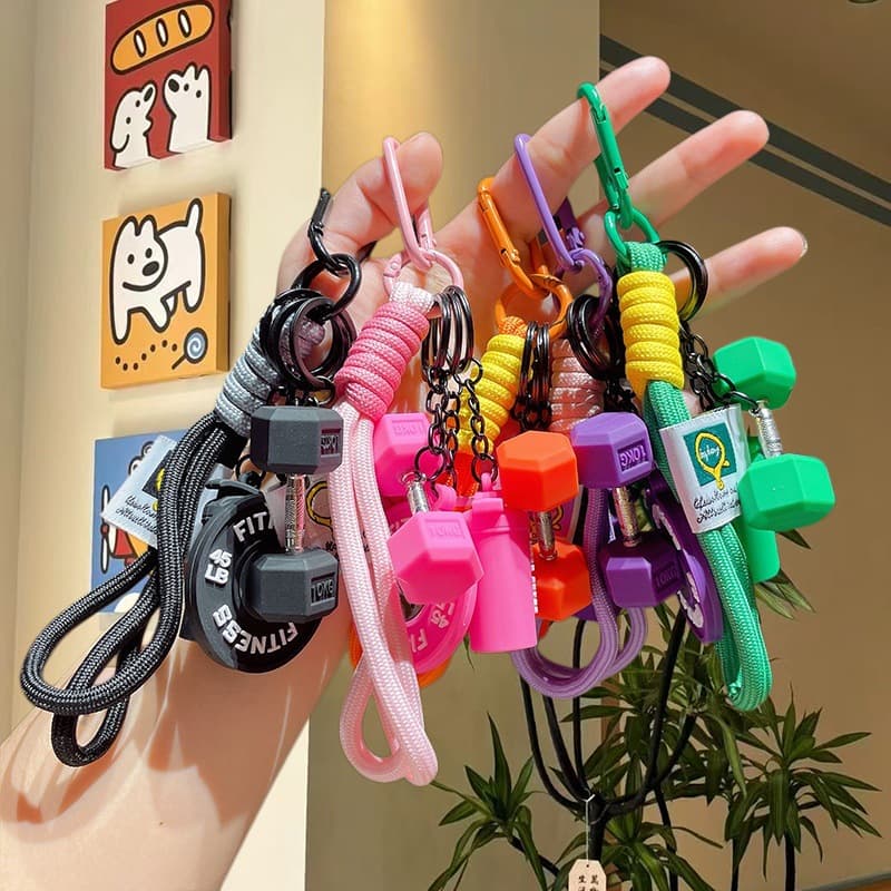 Creative Mini Fitness Equipment Accessories Premium Keychain Decoration Bag Charm Small Gift Wholesale