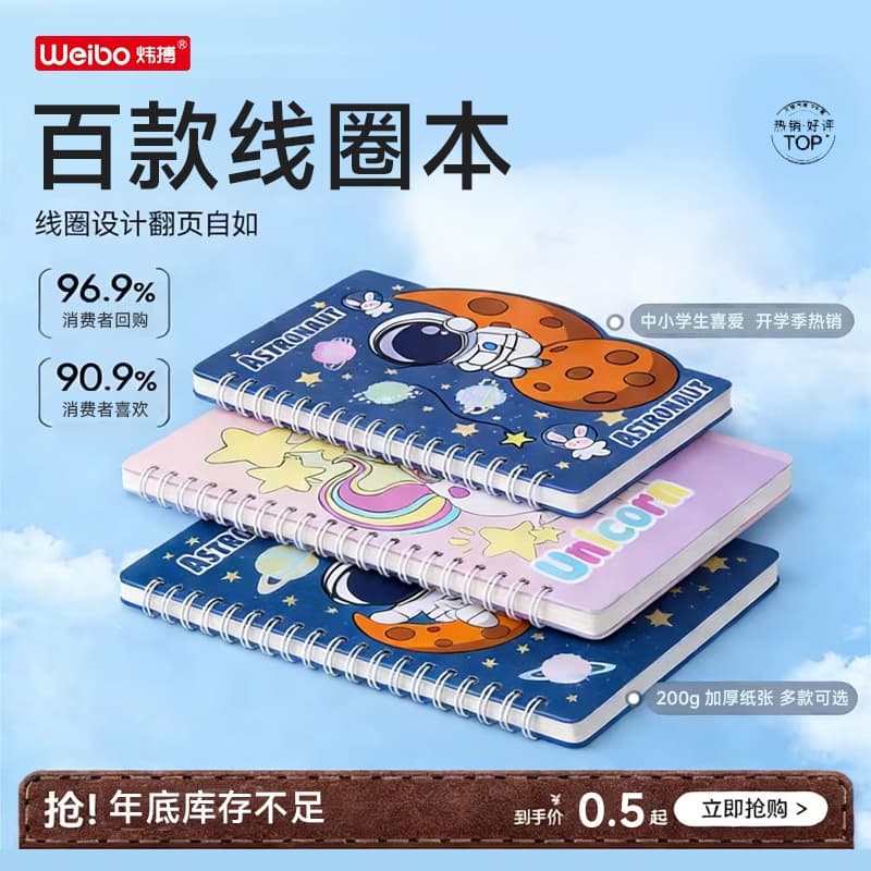 A7 Side-Turn Coil Notebook, Cute and High-Aesthetic Mini Notebook for Students, Portable Memo Pad Wholesale